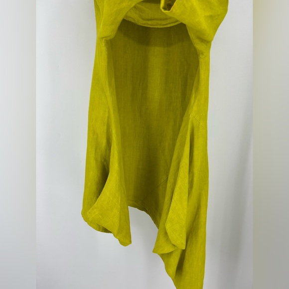 Bryn Walker 100% Linen Chartreuse Lagenlook Tunic Top L-1X Oversized Natural - Picture 9 of 16